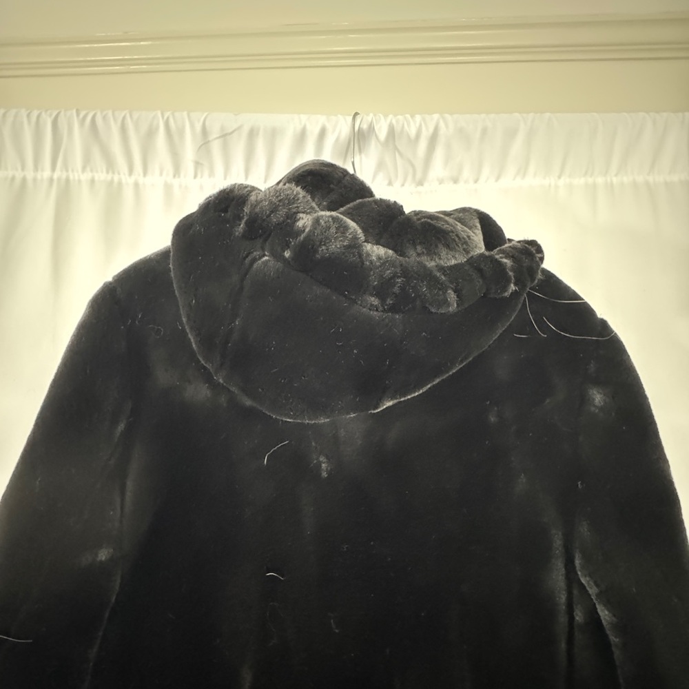 Luxurious Marvin Richards Black Faux Mink Fur Coat - Picture 8 of 13